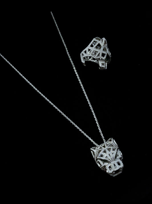 Leopard Necklace & Ring set